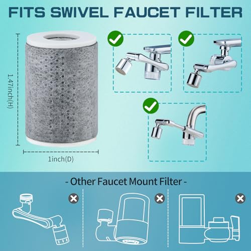 4pcs Carbon Fiber Filter Replacement for CECEFIN Filtered Faucet Extender - color: C1- Grey- Carbon Fiber Filter