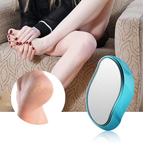BEZOX Glass Foot File, Foot Scrubber Callus Remover for Wet and Dry Feet, Portable Handheld Sized Foot Scraper for Cracked Heel - Shinning Blue - style: Shinning Blue