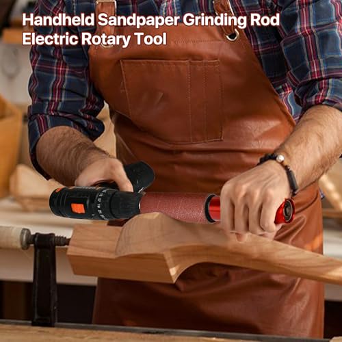 Hand-Held Rubber Sanding Drum for Drill - 4-1/2" x 1-1/2" and 4-1/2" x 1", Spindle Sander Adapter for Power Drill, Drum Sanding Sleeves for Wood and Metal