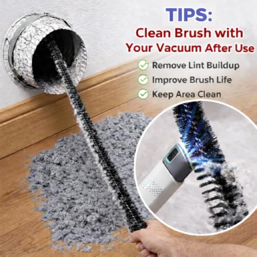 4-Pack Dryer Vent Cleaner Kit - Long Flexible Dryer Lint Brush & Refrigerator Coil Cleaner - Multi-Use Radiator Brush & Lint Trap Cleaning Tool for Fire Prevention - size: Full (Pack of 2)