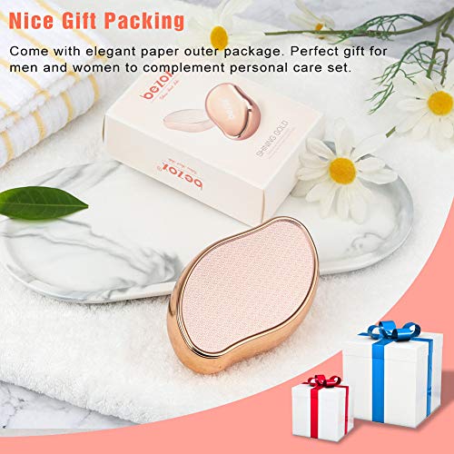 BEZOX Glass Foot File Callus Remover, Crystal Foot Scrubber Pedicure Tool - style: Shinning Golden