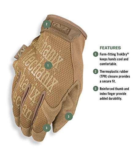 Mechanix Wear Original Tactical Gloves, Coyote Brown, Small - color: Brown, size: Small