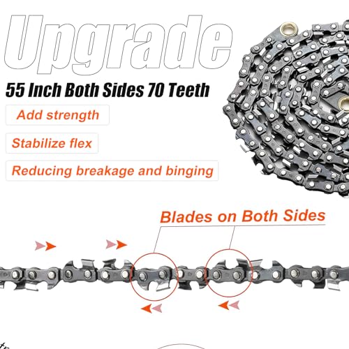 Rope Saw 55 inch High Limb Rope Saw with 70 Sharp Teeth, Rope Saw Tree Saw High Limb Both Sides, Pocket chainsaw