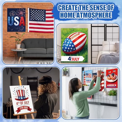 Sherr 140 Pcs 20 Set Pre Drawn Canvas Painting Kit, Independence Day - style: Independence Day