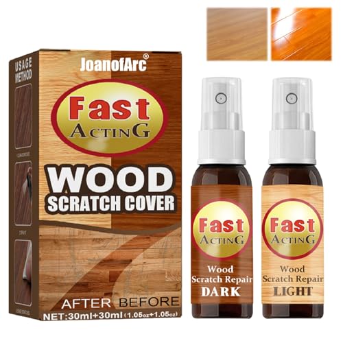Wooden Furniture Floor Scratch Repair Spray for Scratches, Wood Floor Scratch Repair Care for Wood Floors, Tables, Desks, Carpenters, Bedposts, Touch Ups (Dark + Light)