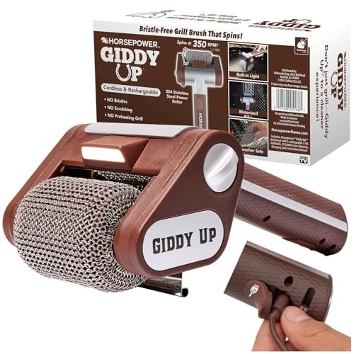 HorsePower Giddy Up Grill Cleaner, Cordless Rechargeable, As Seen on TV - style: Regular Battery Life