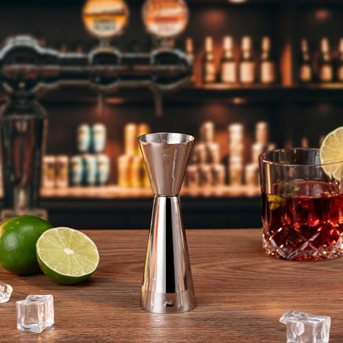 Briout Double Cocktail Jigger for Bartending, 2 OZ & 1 OZ, Flat Edge - color: Silver, size: Flat Edge-1oz/2oz-1PC