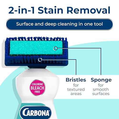Carbona Oxy Powered Outdoor Cleaner with Built-In Brush (22 Fl Oz), Spot Cleaner for Outdoor Furniture, Rugs & Decks, 2-in-1 Sponge & Bristle Brush - size: 22 Fl Oz (Pack of 1)
