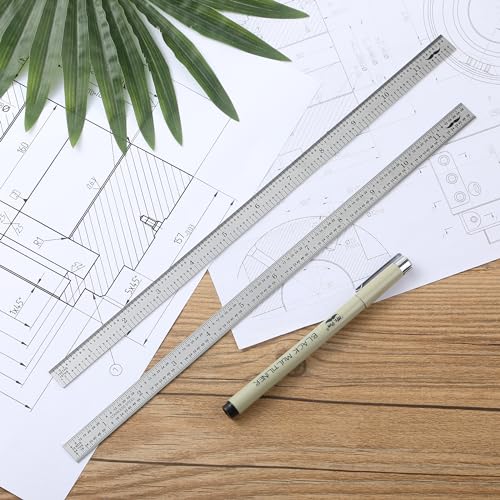 Mr. Pen- Machinist Ruler, 12 Inch, 2 Pack, Stainless Steel Imperial - style: 12 inch, 2 Pack