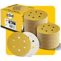 80PCS 6 Inch 40 Grit 150mm 6 Hole Sanding Discs Sandpaper - Premium Gold Round Hook and Loop for Random Orbital Sander - Ideal for Wood, Metal, Automotive - style: 40 Grit - 80 Pack