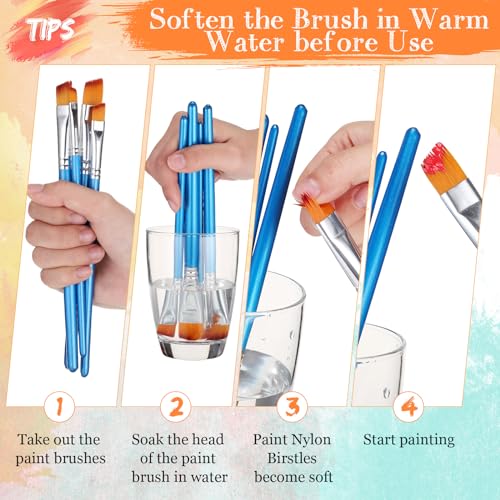 Sherr 48 Pcs Paint Brush Set Bulk, 0.28, 0.35, 0.43, 0.59 Inch, Angle Style - color: Angle Style, size: 0.28, 0.35, 0.43, 0.59 Inch