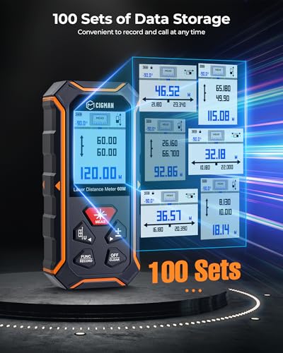 CIGMAN Dual Laser Measuring Tool, 393Ft Laser Measure for Home Improvement - color: Orange and Dark Blue