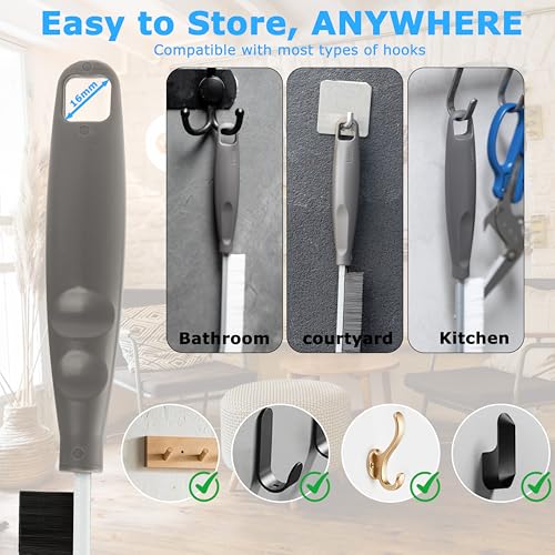 2026 NEW Ergonomic Anti-Slip Handle Grout Brush, 2Pcs Crevice Cleaning Brush, Hard Bristle Multi-Purpose Cleaning Tools, Small Cleaning Brush for Household Use Kitchen Bathroom, Right Hand - size: 2Pcs, style: Right Hand
