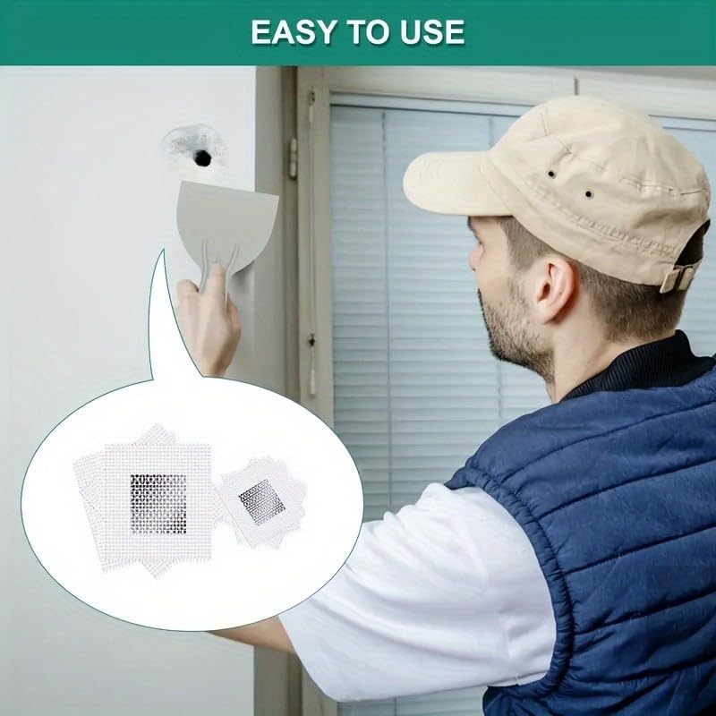 6-Inch Wall Repair Patch, Self-Adhesive Fiber Mesh Foam Board for Drywall Crack Repair, Quick Fix for Ceiling and Wall Holes, Easy DIY Installation Tool