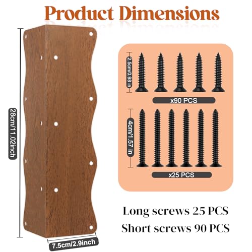 8 Pcs Metal Raised Garden Bed Corner Brackets L-Shape (11"x3"x3"), Brown - color: Brown