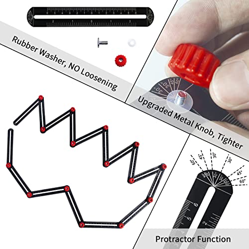 WiseWater 16-Sided Multi Angle Measuring Ruler, Aluminum Alloy Angle Finder