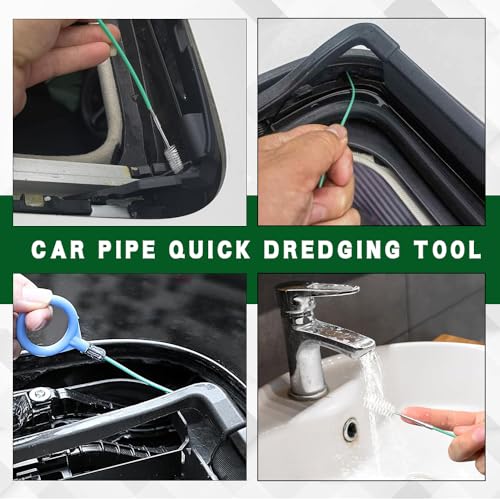 Auto Sunroof Drain Cleaning Tool, Car Wash Brush, 196 Inch Long Flexible Drain Brush Pipe Cleaners for Car, Auto Sunroof Pipe Cleaning Slim Drain Dredging Tool for Drains Sewers Windshields (5M) - color: 5m