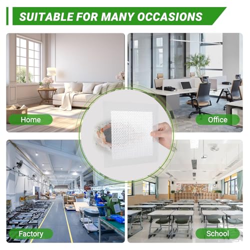 12 x 12 Inch Drywall Repair Kit – 4 Pcs Large Drywall Patch for Wall & Ceiling Holes, Heavy-Duty Aluminum Self-Adhesive Mesh, Includes Plastic Drop Cloths, Scrapers, Sandpaper & Gloves - Quick Fix