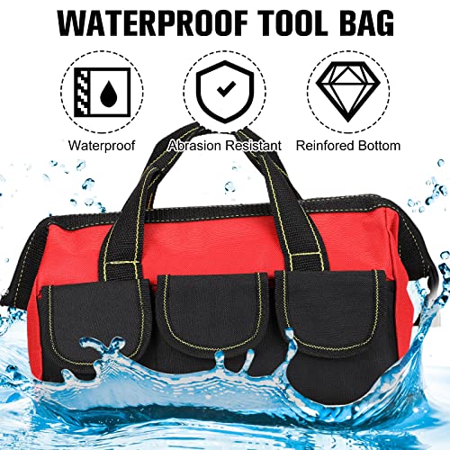 Sanwuta 3 Pack 16 Inch Tool Bags, Classic, Red - color: Red, size: 16 Inch, style: Classic