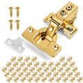 Mousike 50 Pack (25 Pair) Soft Close Cabinet Hinges, 1/2 Overlay Soft Close Hinges for Kitchen Cabinet, Stainless Steel, Built-in Damper, 100 Degree Opening Angle, 6 Way Adjustment (Gold) - color: Gold, size: 50 Pack