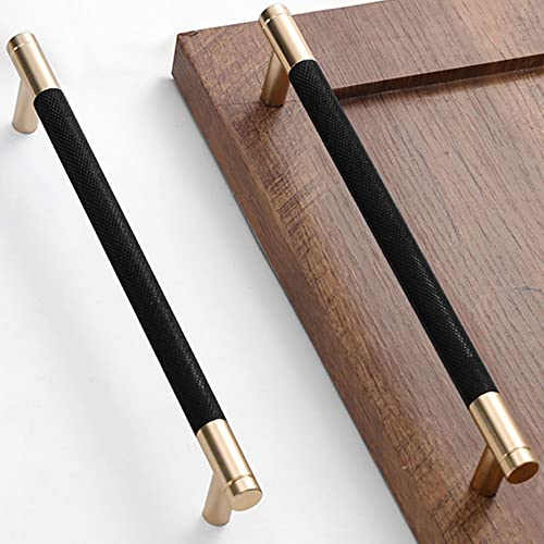 30 Pack 7 1/2 Inch 192 mm Gold and Black Cabinet Handles Cabinet Pulls Aluminum Handles Knurled Drawer Pulls Oxidation Finish with Diamond Pattern 8.6" Length (7.5" Hole Center) - color: Gold Black, size: 7 1/2 Inch