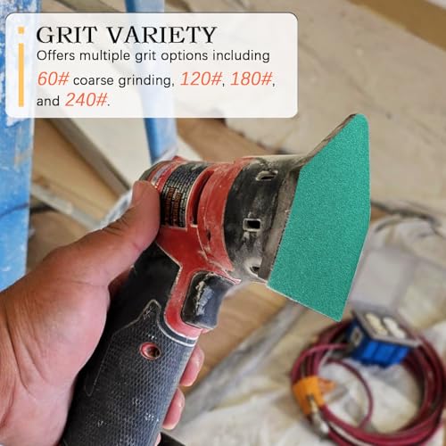 80Pcs (90 * 65mm) Detail Sanding Paper and 2 Pads Fit M12 Fuel Sander ﻿