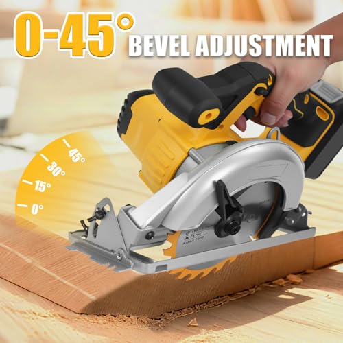 Cordless Circular Saw for Dewalt 20V Battery, Brushless Saws 6-1/2" Blade