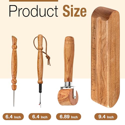 SAVINA 4Pcs Sewing Set, Tailor Clapper, Seam Roller, Stiletto & Seam Ripper - color: Tailor Clapper + Seam Roller + Stiletto + Brush
