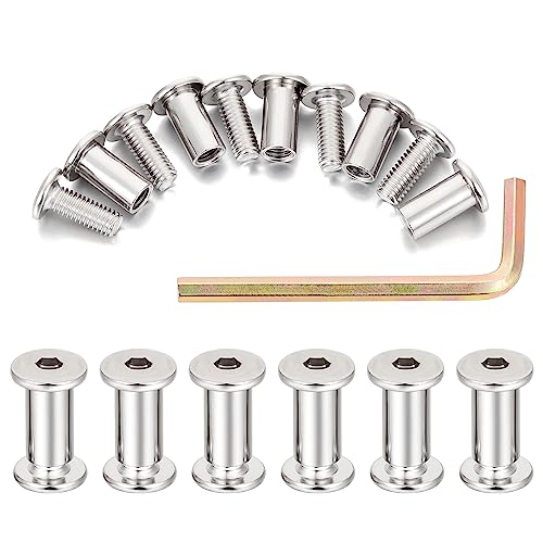 50pcs M6x15mm Silver Furniture Bolts Hex Screw for Furniture Assembly - size: M6x15mm
