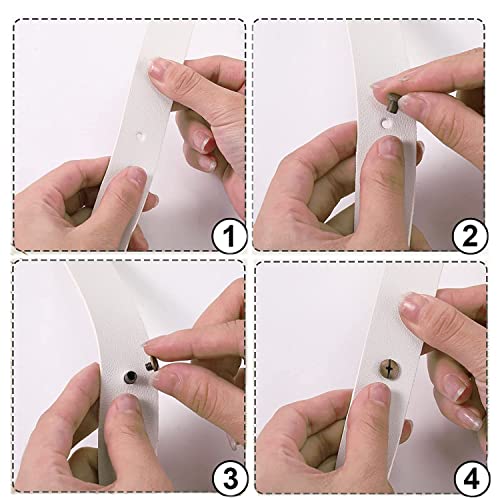 50 Sets M5*4 Gun Black Chicago Screw Kit Leather Rivets Screw Rivets Chicago Screw Buttons DIY Leather Trim - color: black, size: M5*4mm