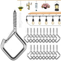 20 Pcs 304 Stainless Steel Eye Screw Hooks for Hanging Heavy Duty.Windproof Ceiling Hooks for Hanging Plants,Cup,Wind Chime,Bird Feeders,Christmas String Lights at Indoor&Outdoor 2.2 Inch - size: 20 PCS