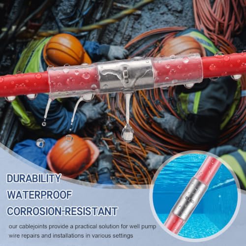 Tallew Well Pump Wire Submersible Pump Wiring Splice Kit with 3 Copper Connectors 10 Clear Heat Shrink Tubing Splice Kit for #10#12#14 Awg Waterproof Underground Burial and Extension Cord Repair