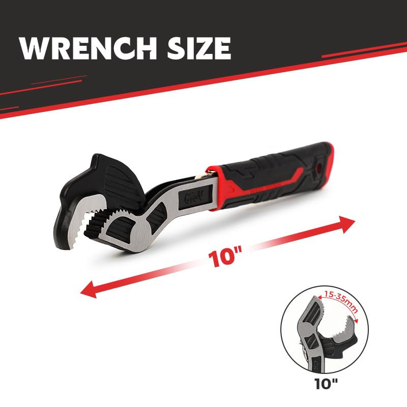 Multifunctional Adjustable Wrench, Automatic Size Adjustment Self-locking Wrench, 25-35mm Spring QuickWrench, Suitable for Pipeline Maintenance, Can Replace RatchetWrench, Pipe Clamp, etc. - size: 1-Piece Set (10 inch)
