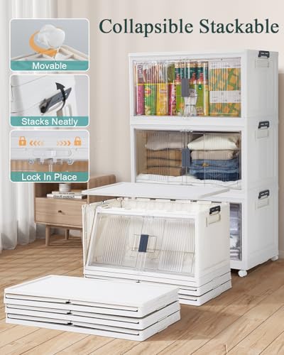 OlarHike 97QT Storage Bins with Lids for Closet, Garage, Shelves, 3 Pack - size: 97QT-White
