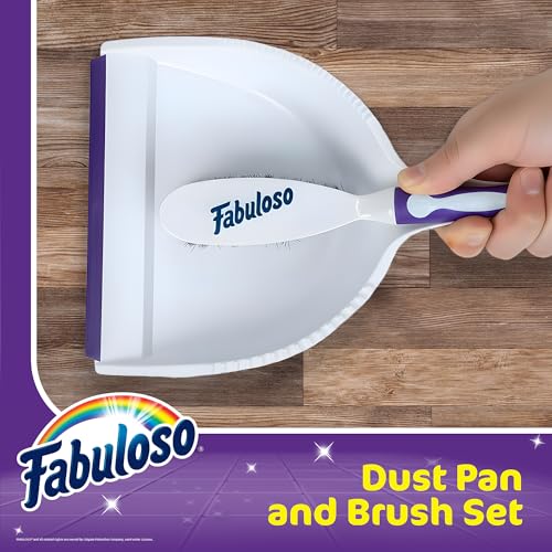 Fabuloso Brush and Dustpan Set, White and Purple - size: Brush & Dustpan