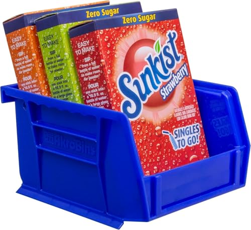 Akro-Mils 30210 AkroBins Plastic Storage Bins, 5"x4"x3", Blue, 24-Pack - color: Blue