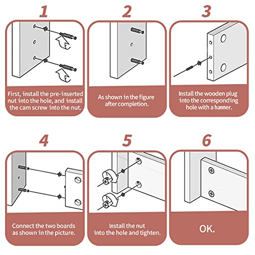 Jiozermi 36 Sets 3-in-1 Furniture Connecting Kit - size: B