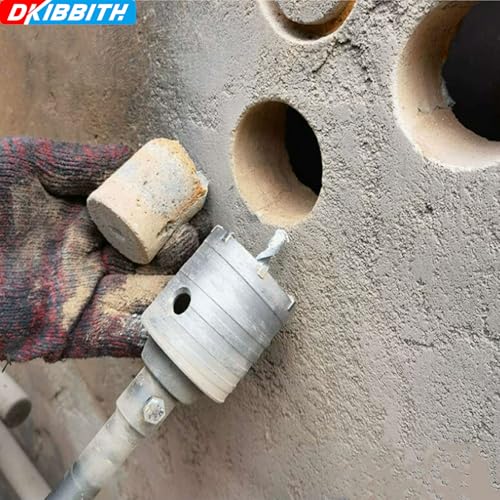 5" Concrete Hole Saw, 125mm Tungsten Steel Core Bit for Cinder Block, Brick, Rock, Plank Walls for Pipes or mini Split Lines, with SDS Plus Shank and 2 Center Positioning Drill Bits. - size: 5"