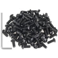 105 Pieces M4 x 10mm Button Head Socket Cap Screws, Thread Pitch 0.7mm, Sutemribor M4 Black Screws, 10.9 Grade Alloy Steel, Black Oxide Finish, Fully Threaded - size: M4 x 10mm, style: Button Head