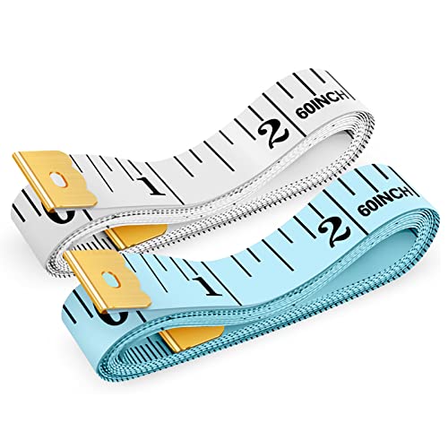 iBayam Soft Tape Measure 60" Double Scale Body & Sewing Tape, 2-Pack - color: White, Blue