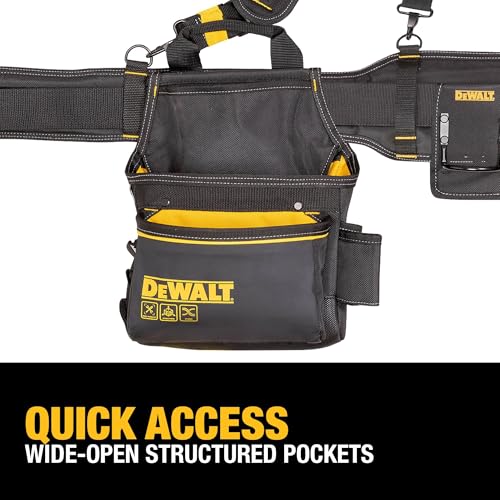 DEWALT Professional Tool Belt Organizer With Suspenders and 25 Pockets, Heavy Duty Construction (DWST540602) - size: One Size, style: Tool Rig w/Suspenders