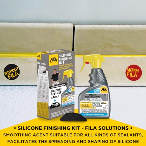 Fila Surface Care Solutions - Silicone Finishing Kit with Smoothing Spray, Caulk Tool Included, 24oz