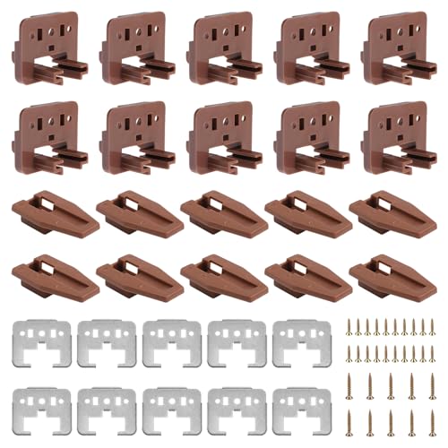 10 Set Drawer Guide Kit, Enhanced Commercial Slide Style Drawers for Kenlin Rite-Trak II 168, Vaughan Bassett, Legacy, Replacement Dresser Drawer Slides Repair Kit with Roller - style: 10 Set Drawer Guide