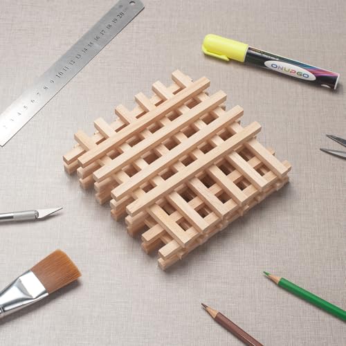 Wooden Dowels Wooden Sticks for Crafts 5/16" x 6", 30 PCS Square Wood Dowel Rods, Unfinished Hardwood Sticks Small Wood Strips for Crafting, Miniature Buildings, Woodworking - size: 5/16"×6"-30PCS