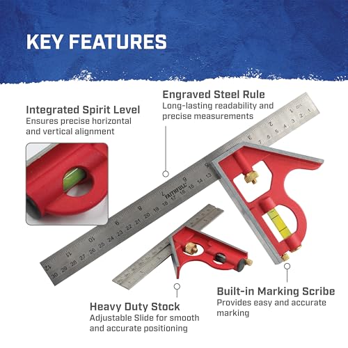 Combination Square Twin Pack 150mm (6in) & 300mm (12in)