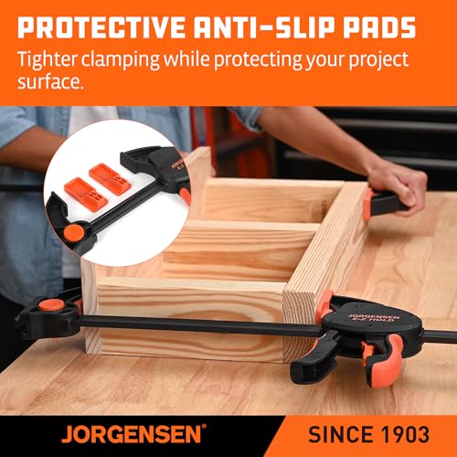 JORGENSEN E-Z Hold 2-Pack 12" 800LBS Heavy Duty Woodworking Bar Clamps - size: 12 inch