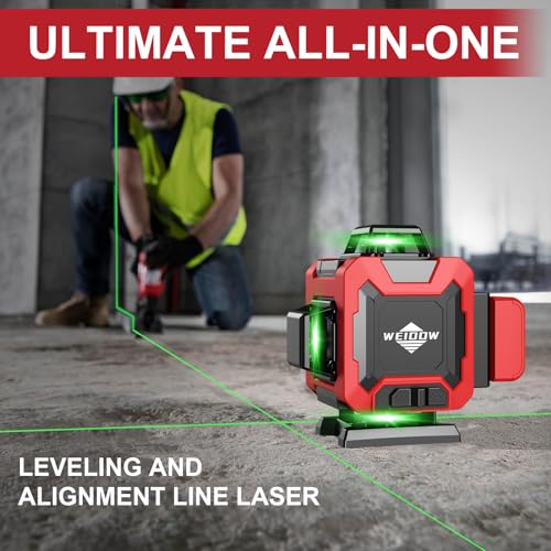 WEIDDW Laser Level 360° Green Cross Line Self Leveling Laser Measuring Tool - size: L