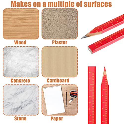 Honoson 24 Pcs Carpenter Pencil with Sharpener,Red and Black Refill - color: Red and Black Refill