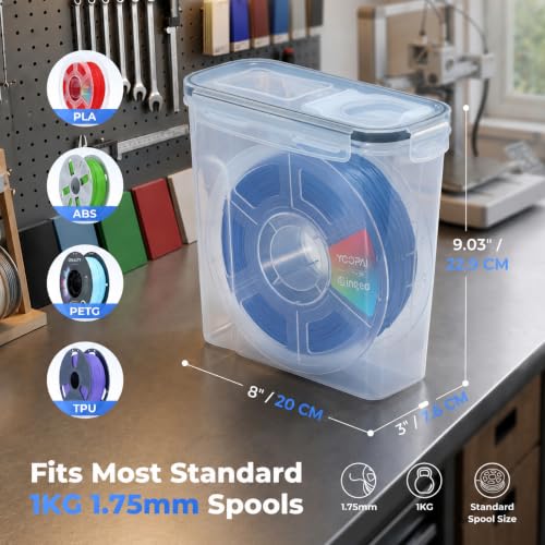 YOOPAI Filament Storage Box - 6 Pack Filament Container for 3D Printing Sealing and Protection - Portable Storage Box with Desiccants&Label for Home&Office,Water-Proof and Dust-Proof 4.0L(9.03*8*3)