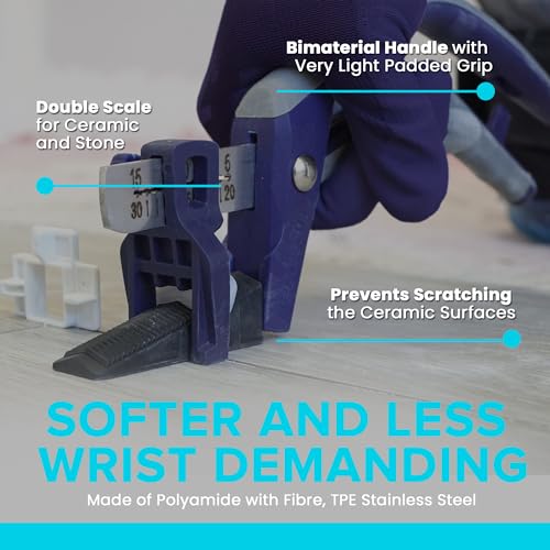 Peygran Adjustable Ergonomic Pliers for CLASSIC & COMPACT Tile Levelling Systems. Home Improvement Tool for Precise Lippage-Free Tile Installation, Minimizes Fatigue & Injuries